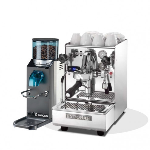 Expobar Brewtus IV Leva Multiboiler Vibration Pump & Rancilio Rocky SD