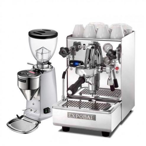 Vibiemme Domobar Junior HX + Mazzer Mini Electronic Model A Polished Aluminium