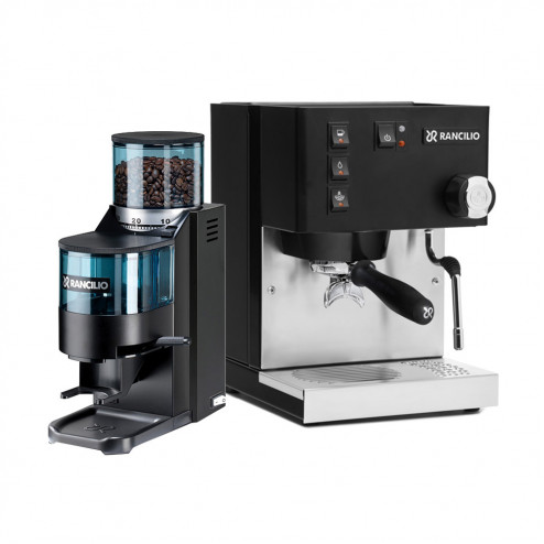 Rancilio Silvia V6 Black + Rancilio Rocky D Black 