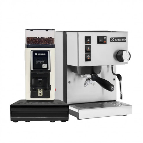 Rancilio Silvia V6 E & Rancilio Stile SD Valkoinen & Rancilio Knock Box