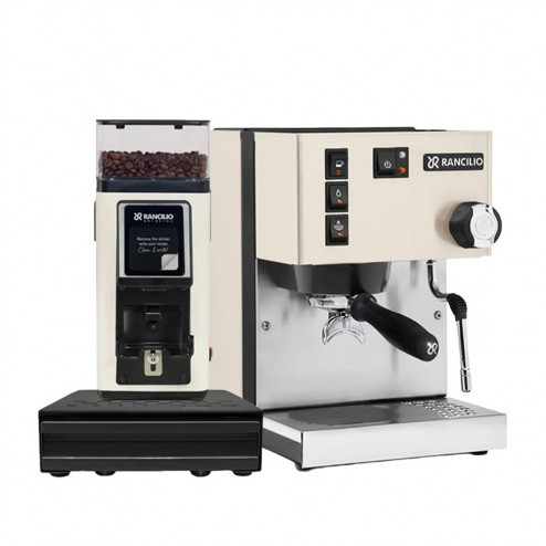 Rancilio Silvia V6 Valkoinen & Rancilio Stile SD Valkoinen & Rancilio Knock Box