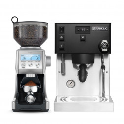 Rancilio Silvia Pro X Black & Sage the Smart Grinder Pro