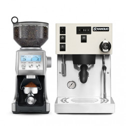 Rancilio Silvia Pro X White & Sage the Smart Grinder Pro